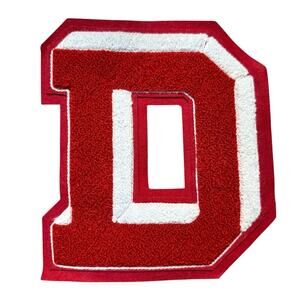 Vintage 1950s 3D Chenille Varsity Letterman Patch Red White Letter “D” 7.75”